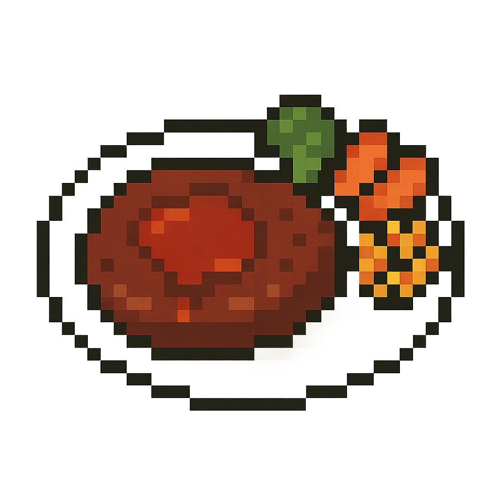 ハンバーグのピクセルアート