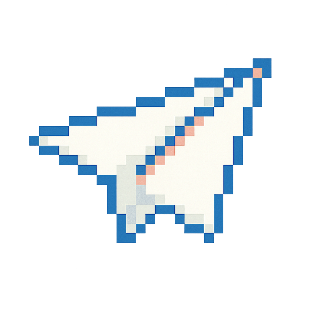 紙飛行機のピクセルアート